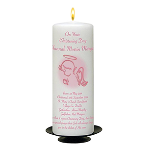 Customised Girls Christening Candle - Ellie Elephant