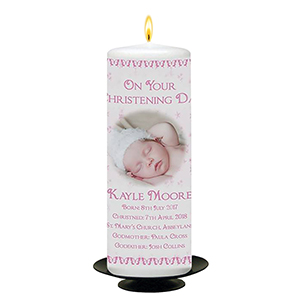 Customised Girls Christening Candle - Ellie Elephant