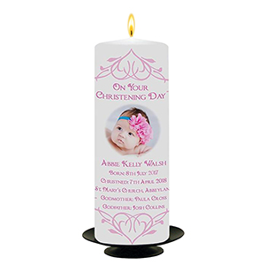 Customised Girls Christening Candle - Ellie Elephant