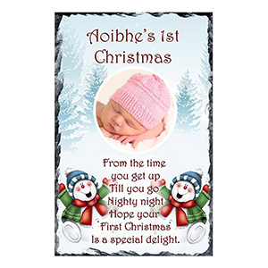 Babys First Chrismtmas Slate - to Nana & Grandad Slate