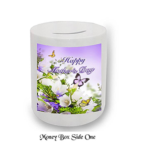 Customised Mothers Day Money Box Gift - Butterflies & Flowers