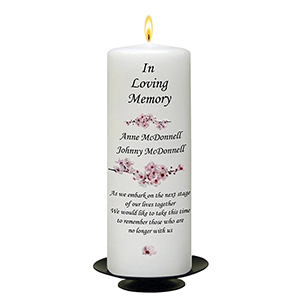 Customised Wedding Remembrance Candle - Celtic Cross & Rings Gold