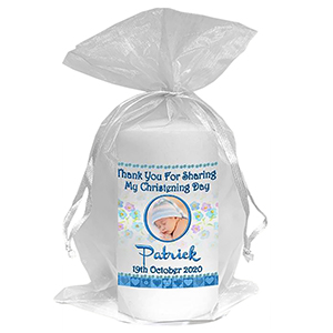 Thank you Christening Favour - Photo Blue