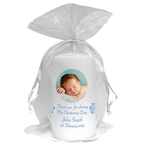 Thank you Christening Favour - Photo Blue