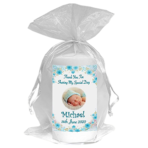 Thank you Christening Favour - Photo Blue