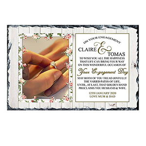 Personalsied Engagement Slate Gift - Flowers & Boardwalk
