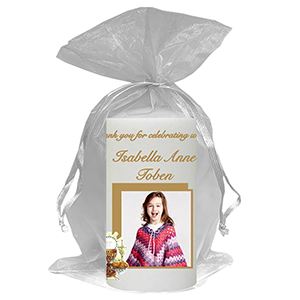 Customised 1st Holy Communion Candle - Gold Frame with Photo Boy