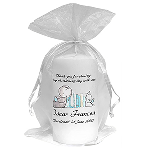 Thank you Christening Favour - Photo Blue