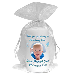 Thank you Christening Favour - Photo Blue