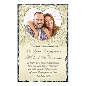 Personalsied Engagement Slate Gift - Flowers & Boardwalk