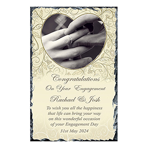 Personalsied Engagement Slate Gift - Flowers & Boardwalk with Photo