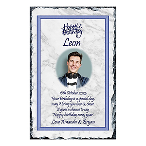 Personalsied Birthday Slate Gift - Birthday News - Red with photo
