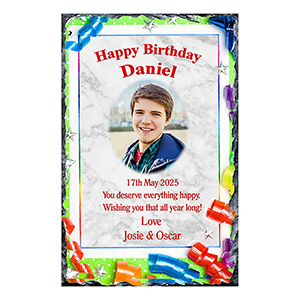 Personalsied Birthday Slate Gift - Birthday News - Red with photo