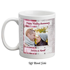 Customised Wedding Anniversary Candle Gift - Family Crest Anniversary Gold Script & Photo