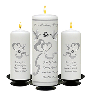 Customised Wedding Candles - Trinity Knot & Swirls Gold Set (1 x 9 inch & 2 x 6 inch Candles)