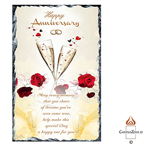 Customised Wedding Anniversary Candle Gift - Family Crest Anniversary Gold Script & Photo