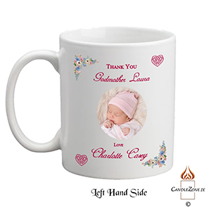 Customised Godfather Mug Gift - Forget Me Knots Blue with Photo