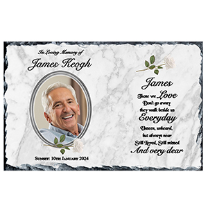 Personalsied Remembrance Slate - Robin & Blossom Heart