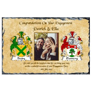 Personalsied Engagement Slate Gift - Flowers & Boardwalk