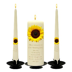 Customised Wedding Candles - Family Crests Crest Gold Script