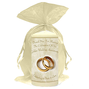 Customised Wedding Anniversary Favour Candle - 60th Anniversary - Ribbons & Photo