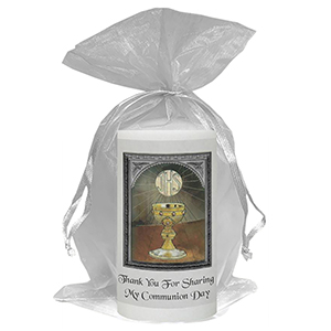 Customised 1st Holy Communion Candle - Chalice & Parchment
