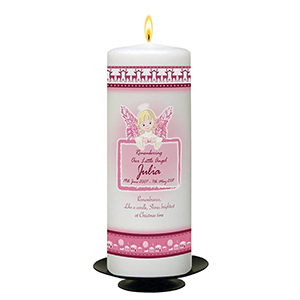 Customised Christmas Remembrance Candle - Blue Angel Heart