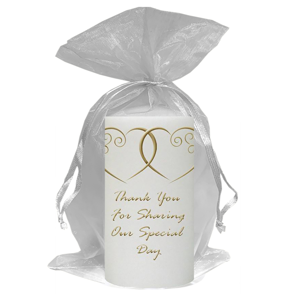 Customised Thank you Wedding Favour - Entwined Hearts Gold