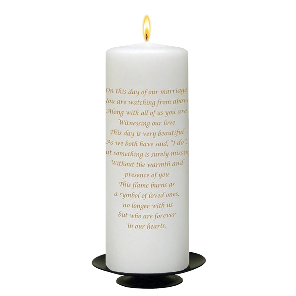 Customised Wedding Remembrance Candle - Young Love Gold