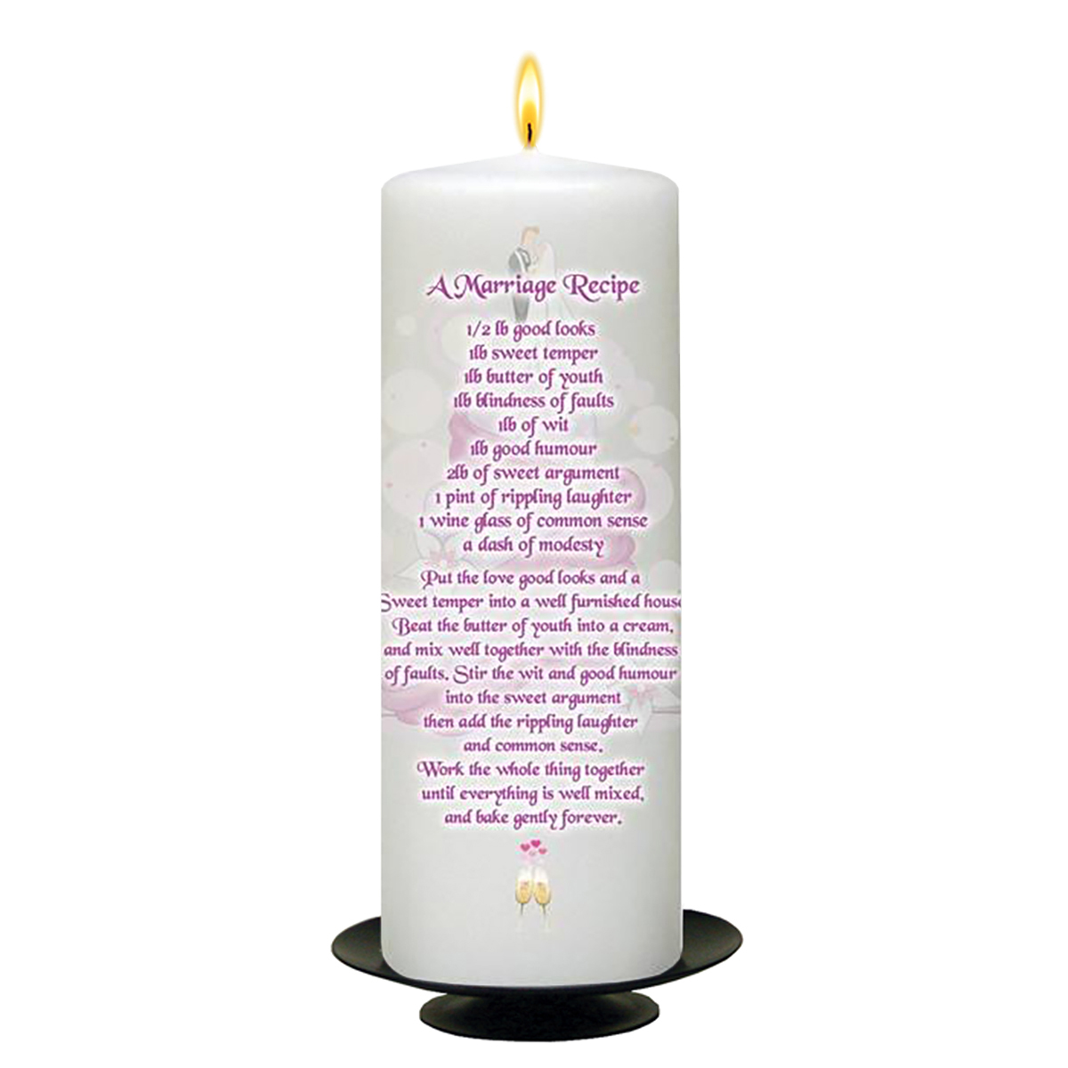 Wedding Candle Gift - Wedding Recipe Purple Ribbon Cake