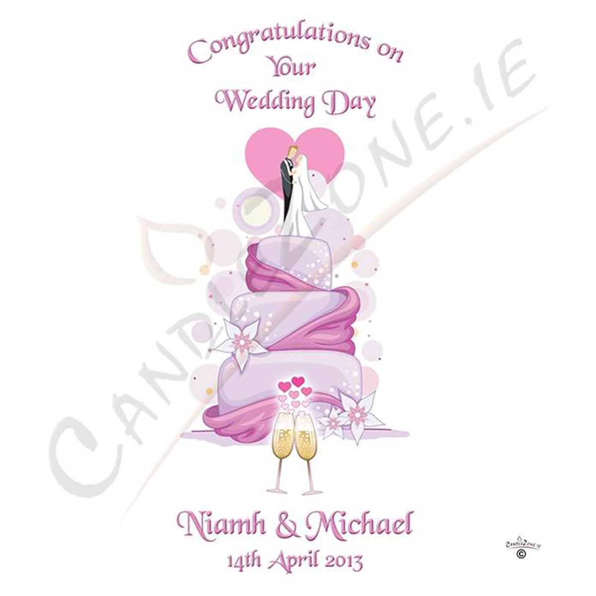 Wedding Candle Gift - Wedding Recipe Purple Ribbon Cake