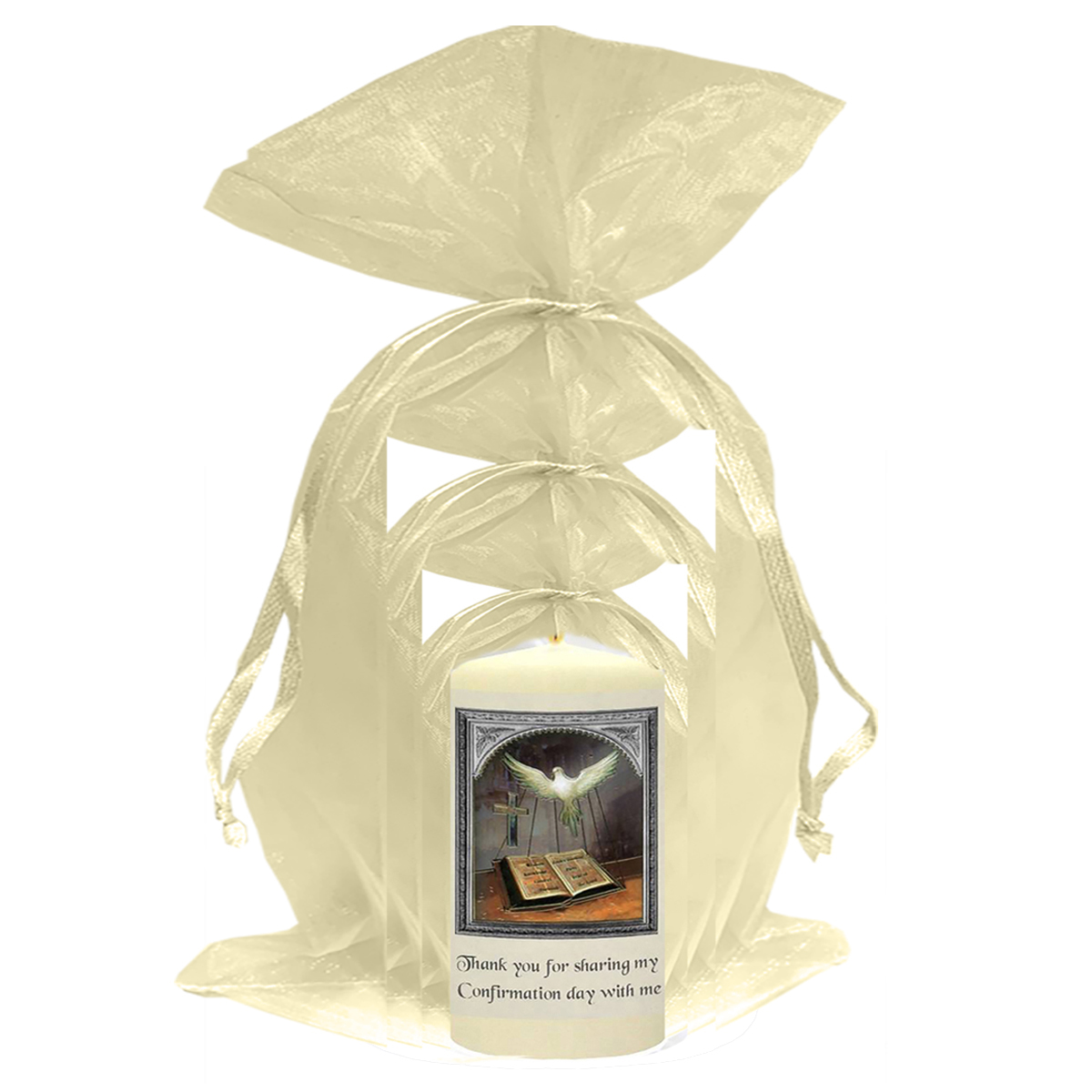 Peronsonalised Confirmation Thank you Favour - Dove & Bible Silver