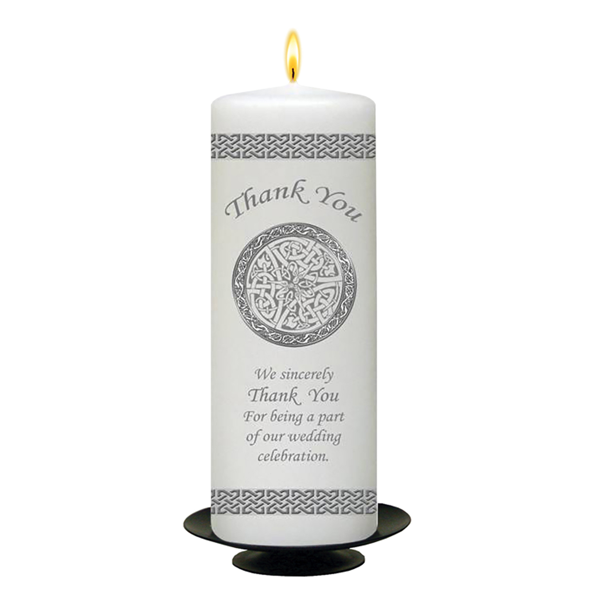 Customised Wedding Thank you Candle Gift - Silver Claddagh Wedding Thank You Candle