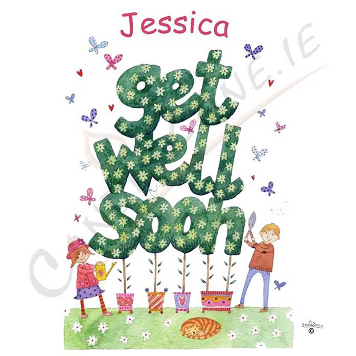 Customised Get Well Soon Candle Gift - Flower Garden