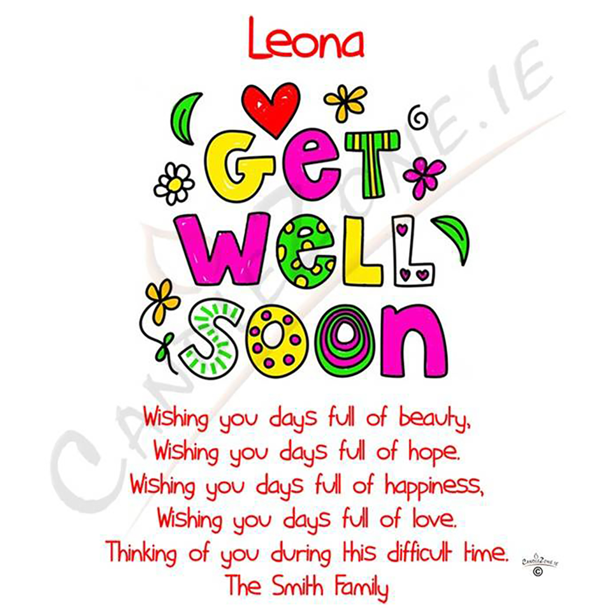 Customised Get Well Soon Candle Gift - Funky