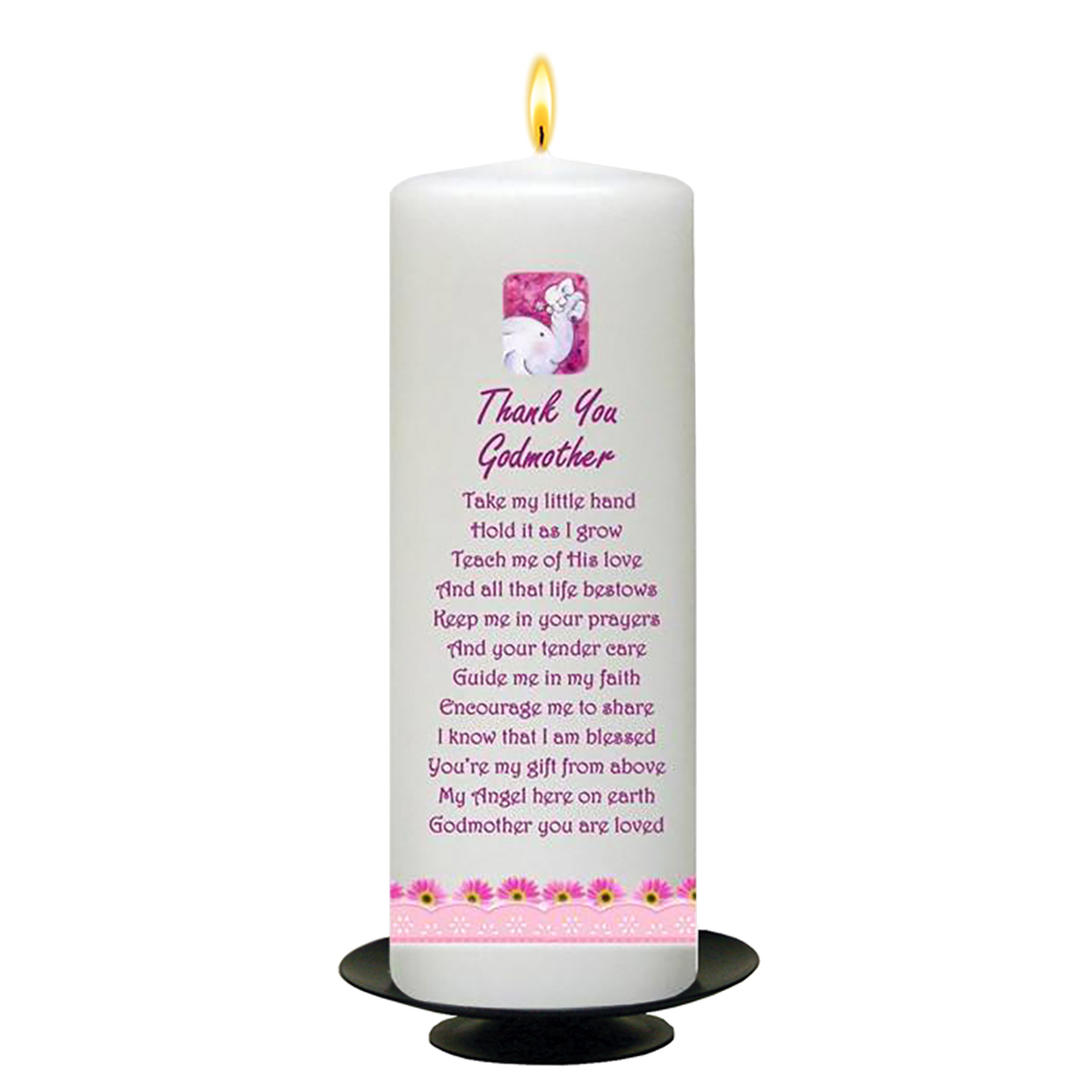 Customised Godmother Candle Gift - Elephant