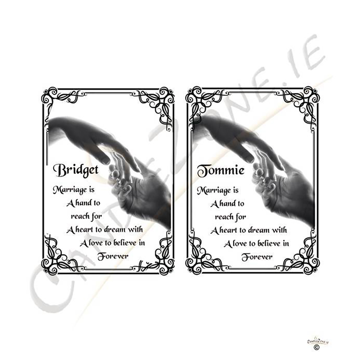 Hand To Hand Silver Wedding Candles (Ivory/White)