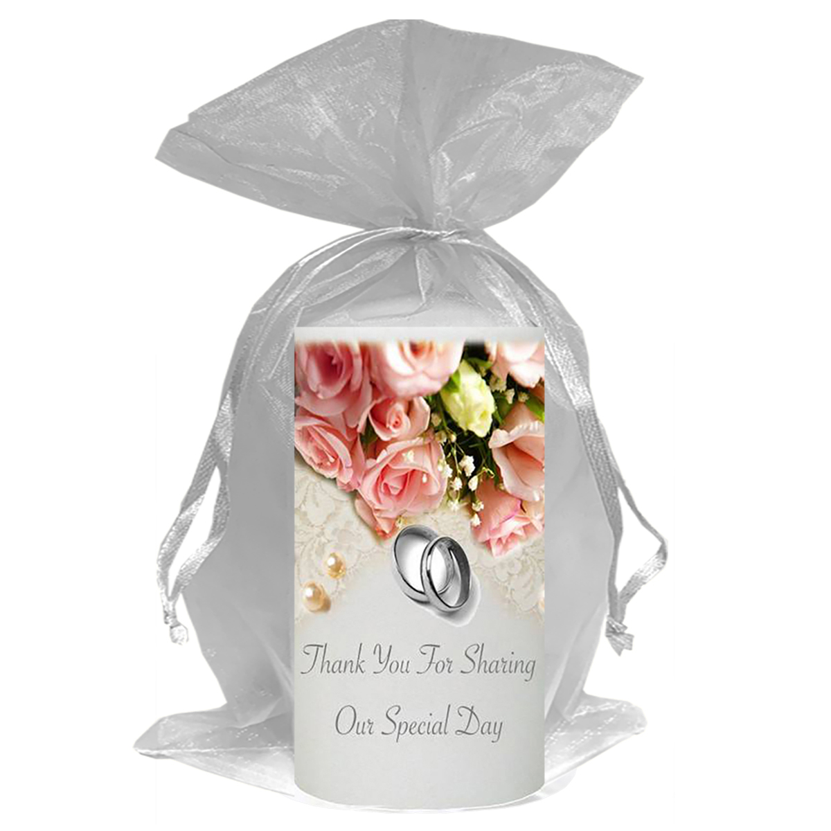 Customised Wedding Candles - Flower Range Pearl