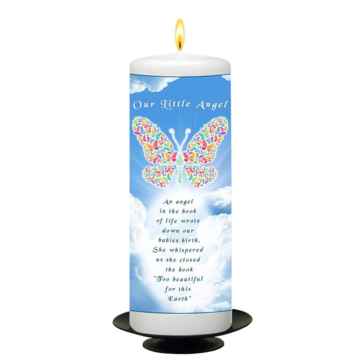Customised Remembrance Candle - Little Angel Butterfly In Sky