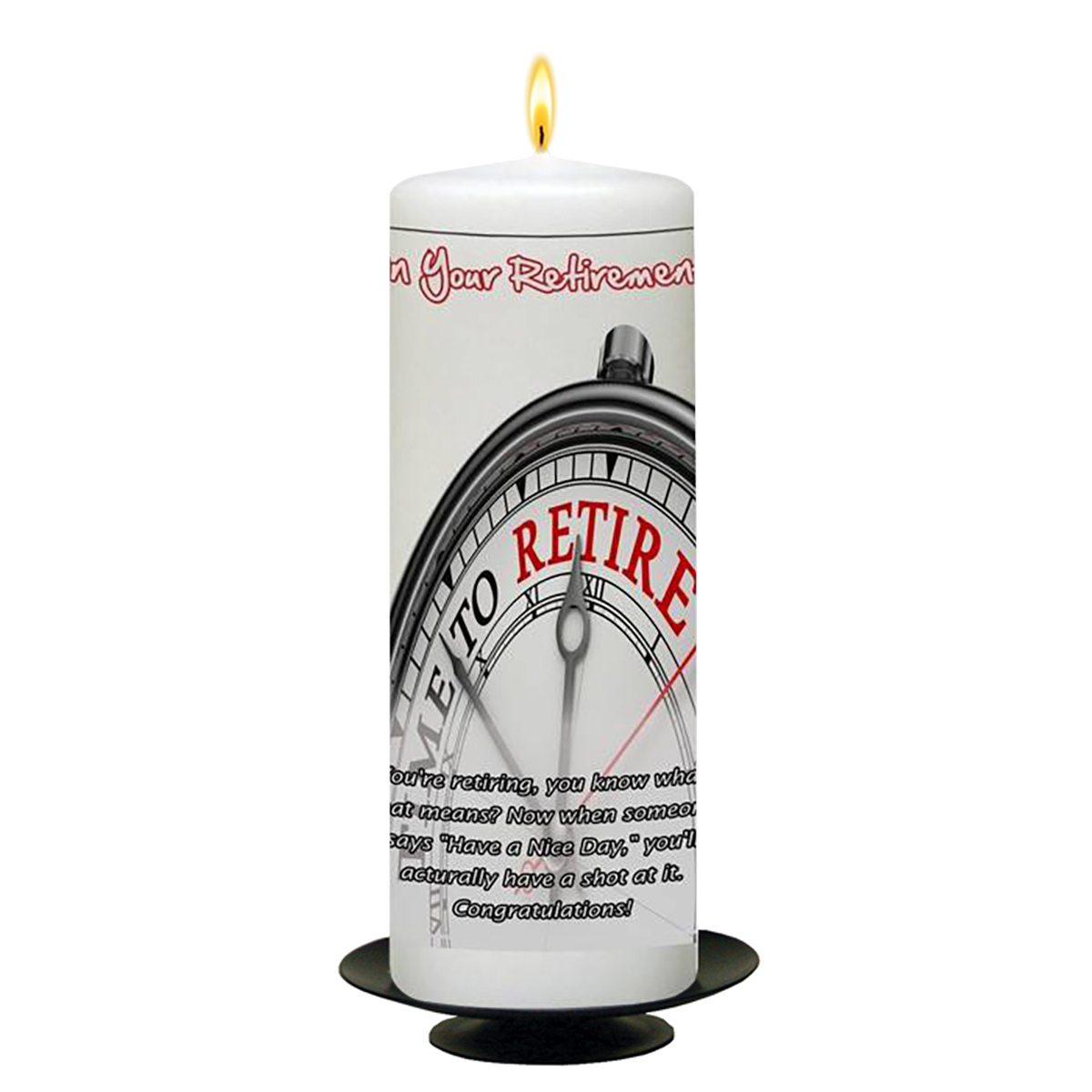 Personalsied Retirement Candle Gift - Time