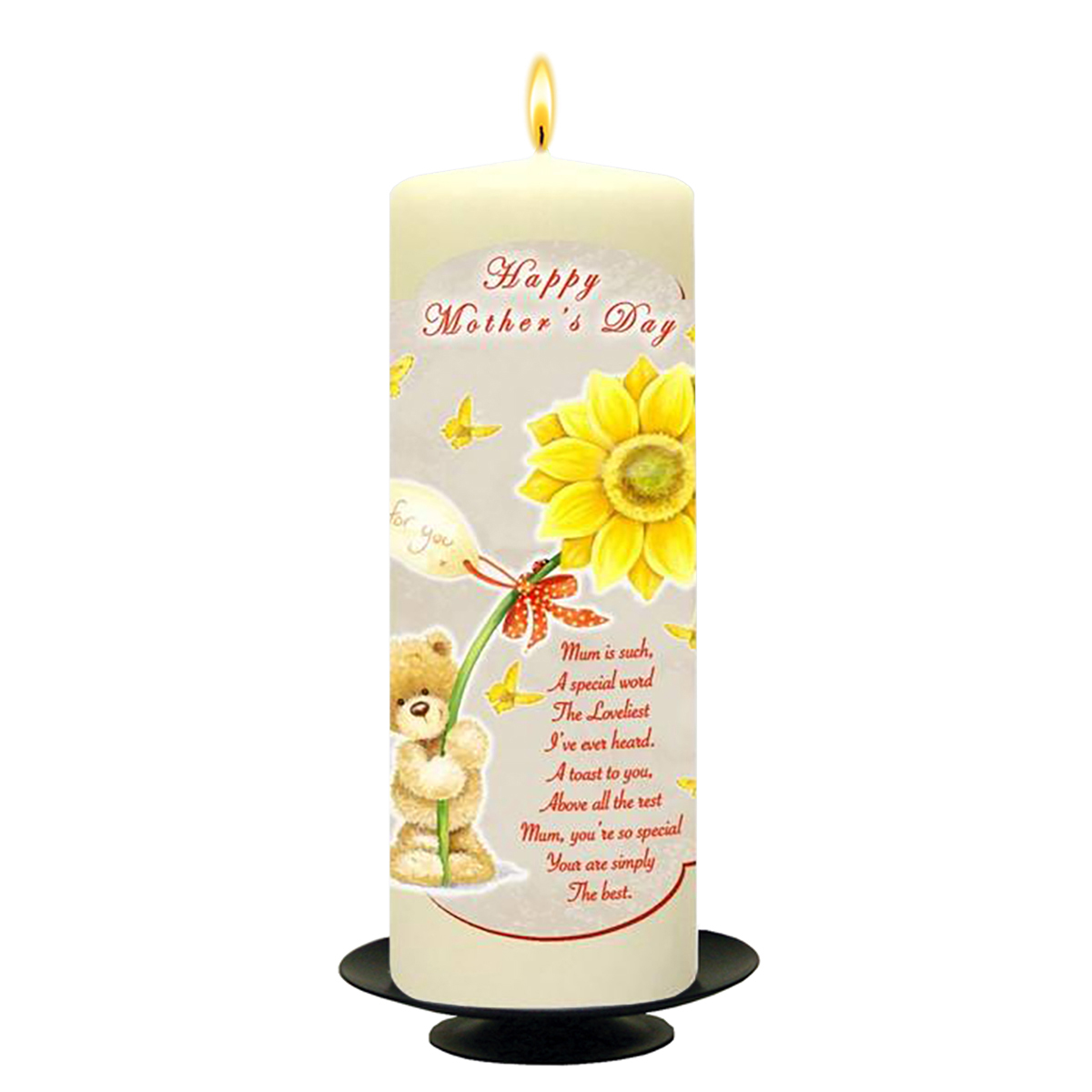 Customised Mothers Day Candle Gift - Sunflower