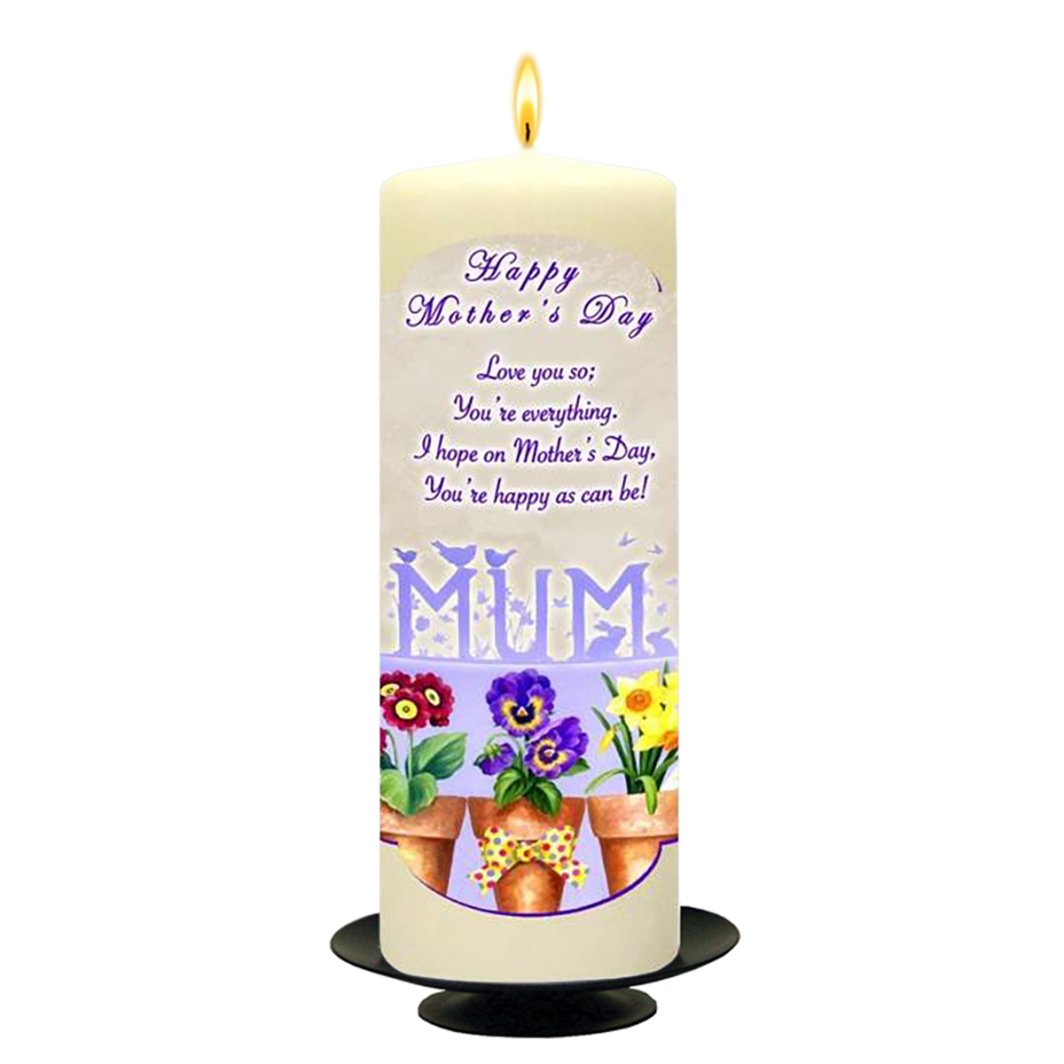 Customised Mothers Day Candle Gift - Flower Pots