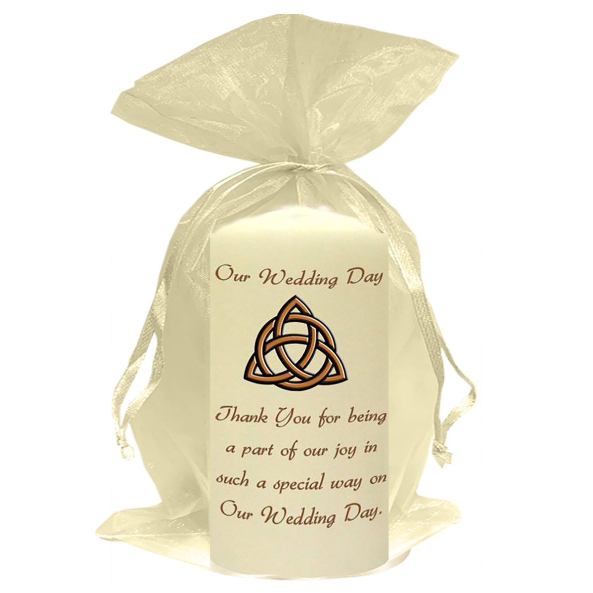 Customised Thank you Wedding Favour - Trinity Knot Gold