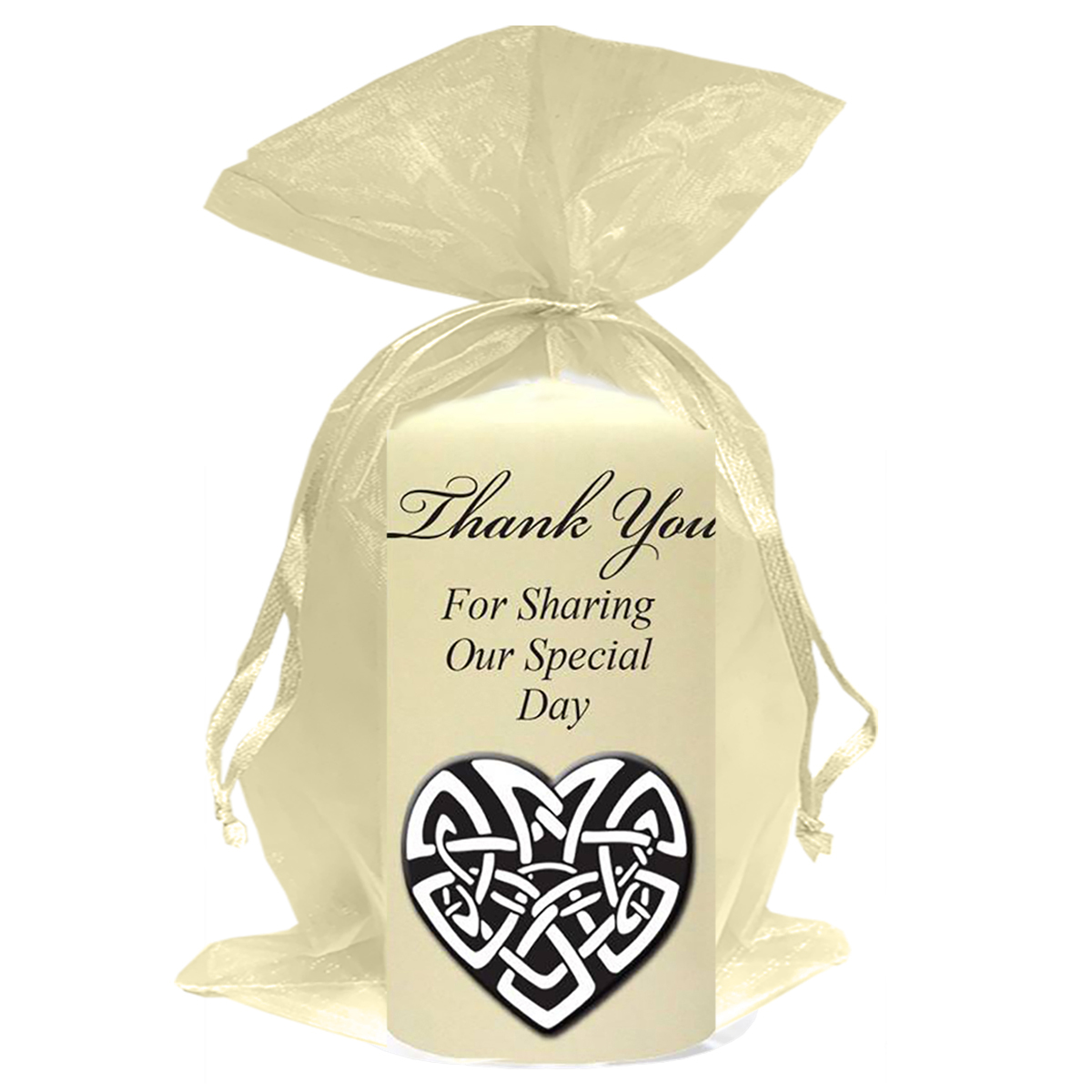 Customised Thank you Wedding Favour - Infinity Heart Black