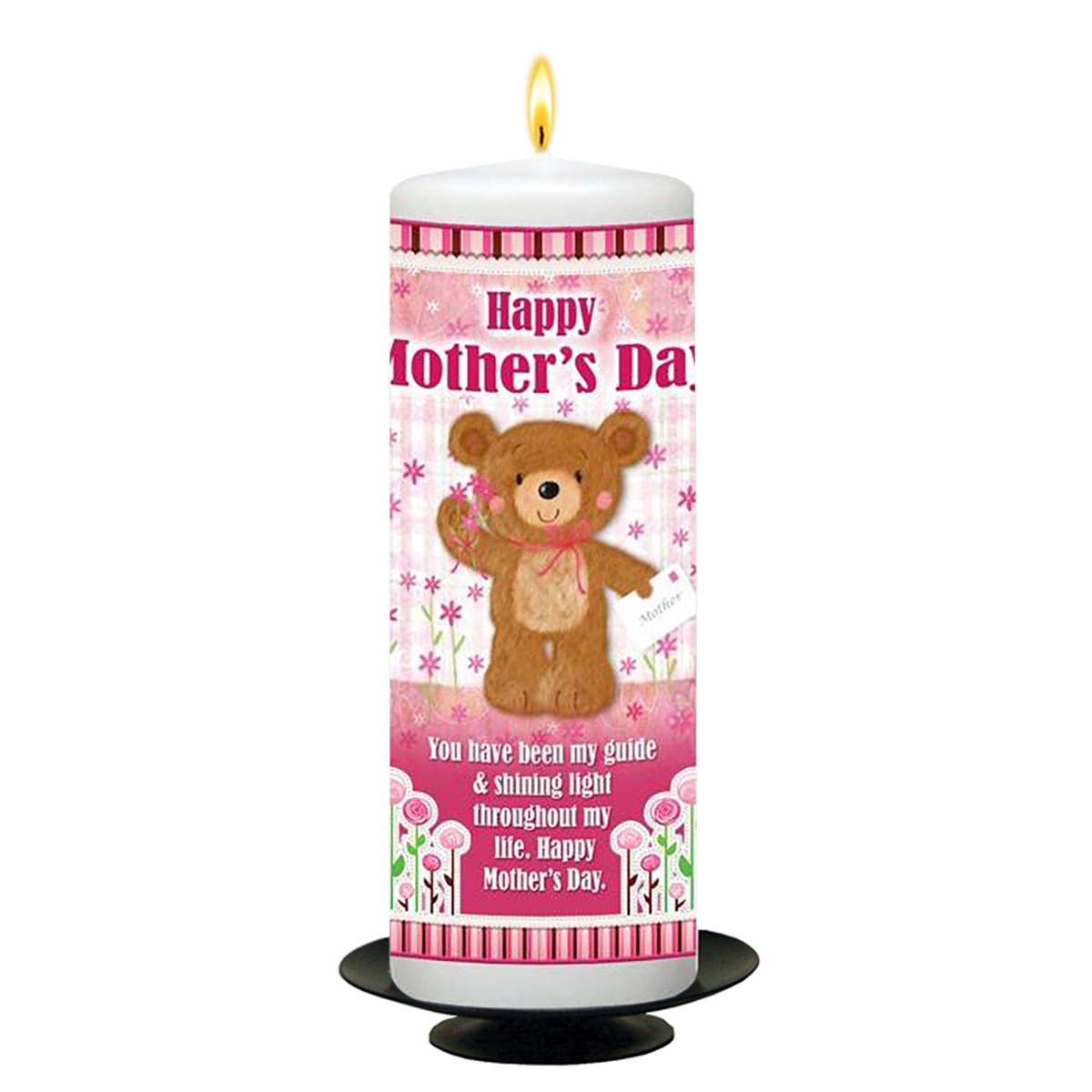 Customised Mothers Day Candle Gift - Cute Ted & Letter