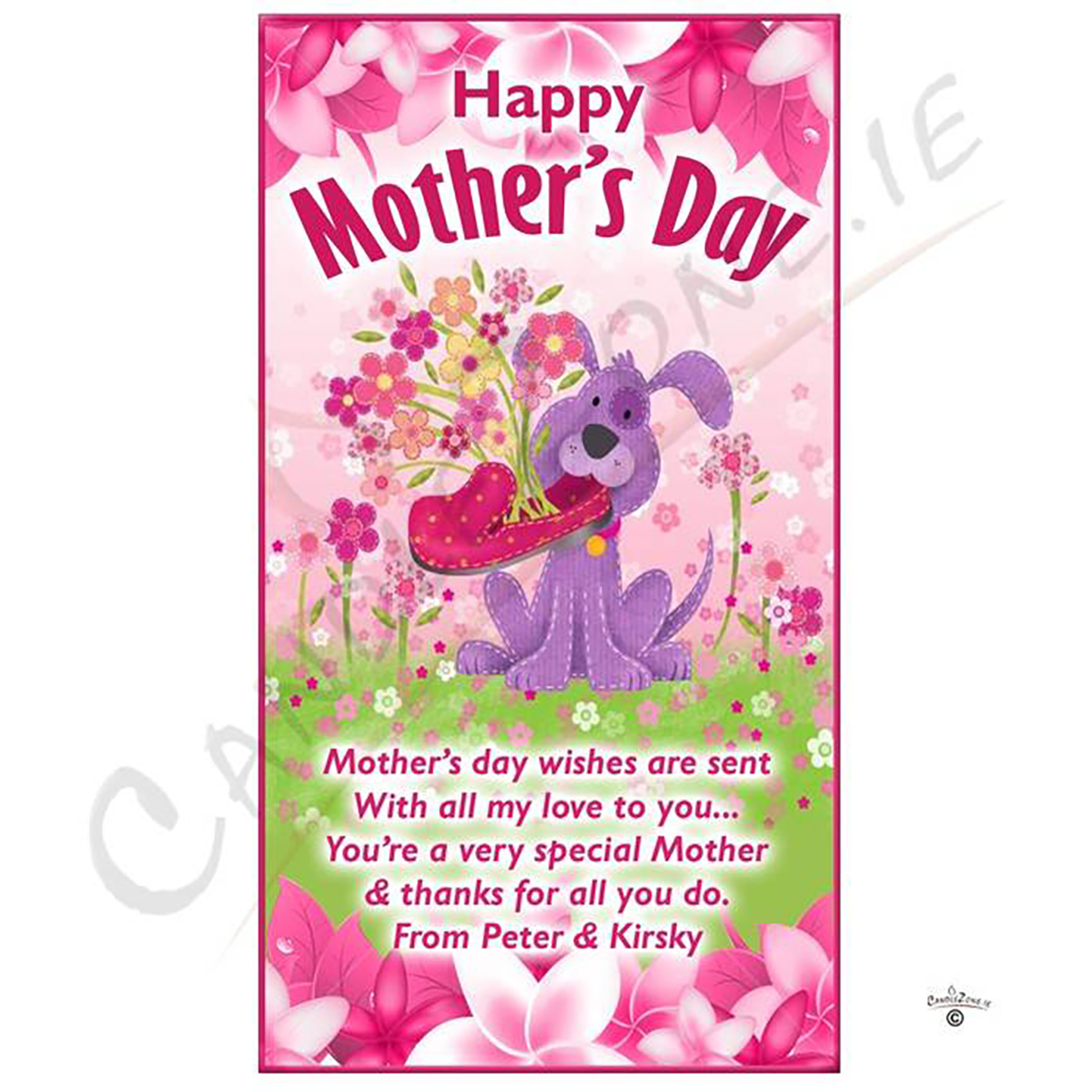 Customised Mothers Day Candle Gift - Pup & Slipper