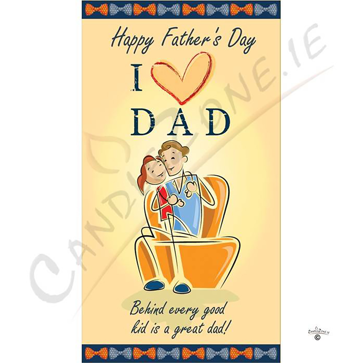 Customised Fathers Day Gift Candle - Bow Ties & Hug