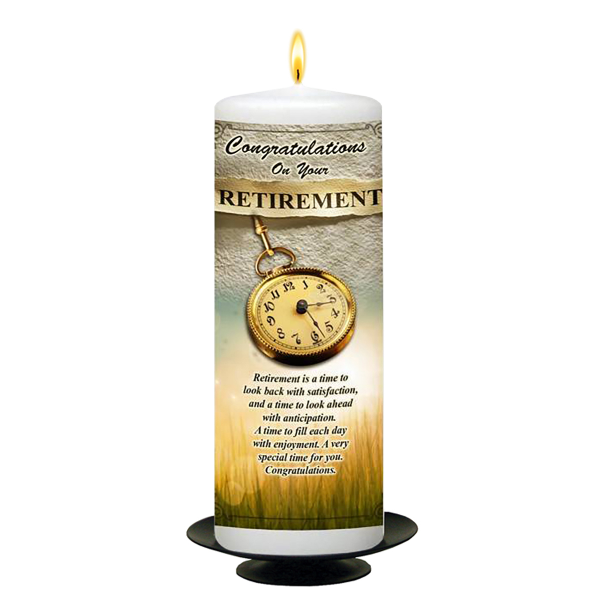 Personalsied Retirement Candle Gift - Pocket Watch