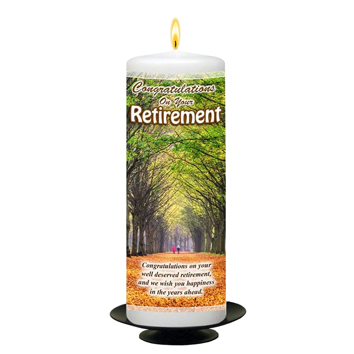 Personalsied Retirement Candle Gift - Forest Walk