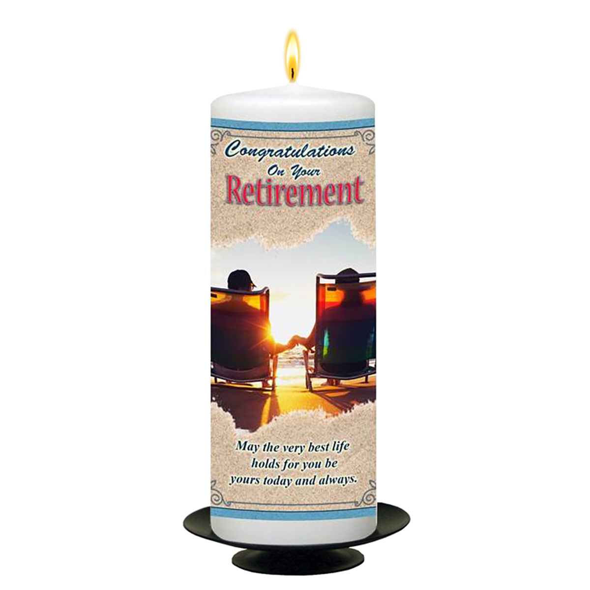 Personalsied Retirement Candle Gift - Beach Sunset